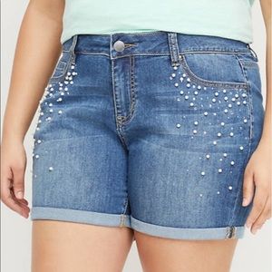 NWT Lane Bryant 28 pearl denim shorts